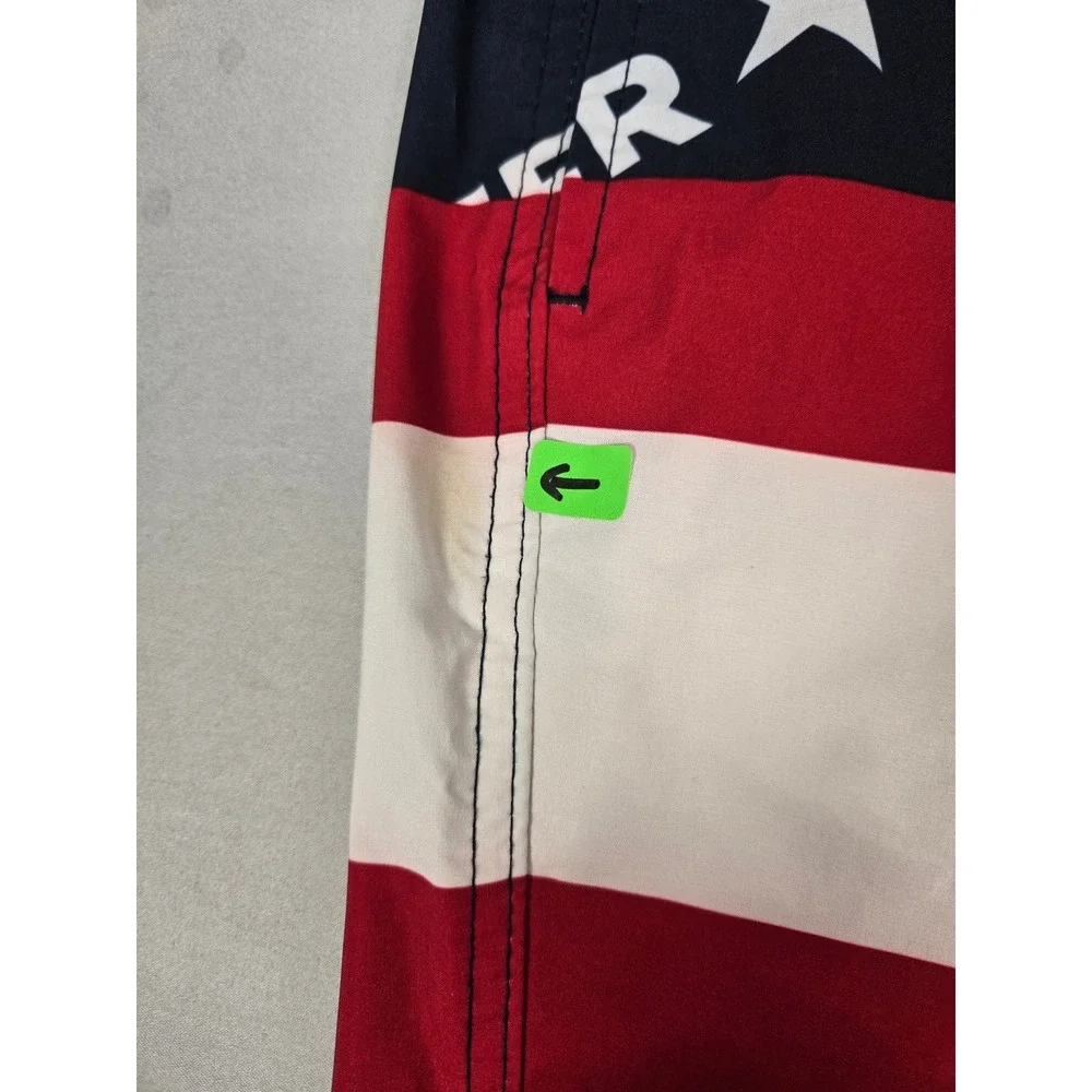 Hollister Mens 32 Board Shorts Epic Flex Stars Stripes American Swim Trunks Navy